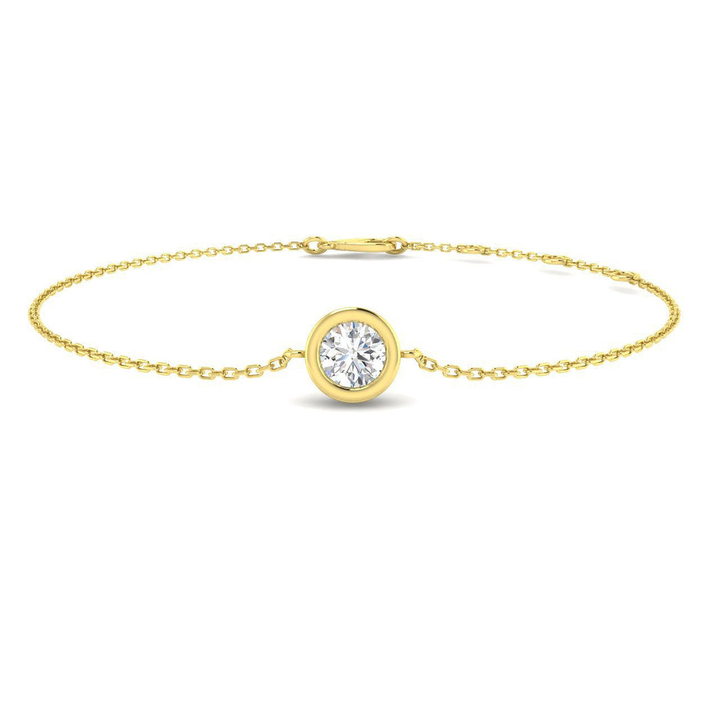 Solitaire Diamond Bracelet 0.50ct G/SI Quality in 18k Yellow Gold - All Diamond