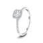 Square Halo Diamond Engagement Ring 0.55ct G/SI 18k White Gold - All Diamond