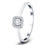 Square Halo Diamond Engagement Ring with 0.30ct in 18k White Gold - All Diamond