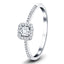 Square Halo Diamond Engagement Ring with 0.35ct G/SI in 18k White Gold - All Diamond