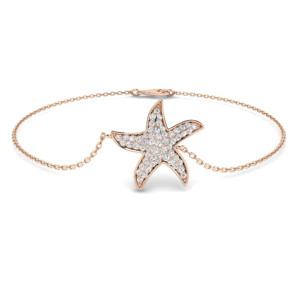 Starfish Diamond Bracelet 0.25ct G/SI Quality in 18k Rose Gold - All Diamond