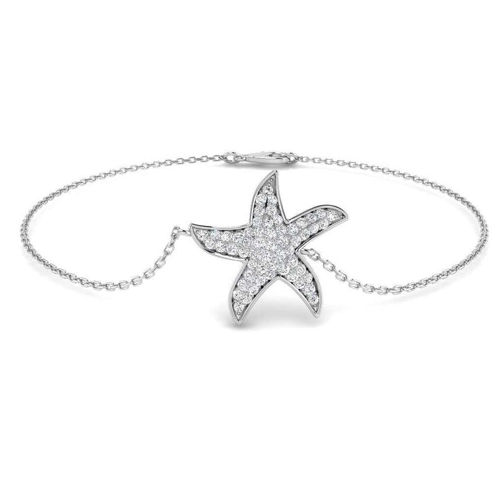 Starfish Diamond Bracelet 0.25ct G/SI Quality in 18k White Gold - All Diamond