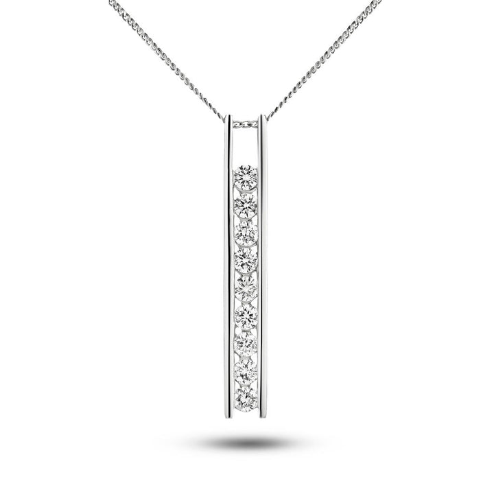 Stunning Diamond Drop Pendant Necklace 0.50ct G/SI in 18k White Gold
