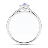 Tanzanite 0.25ct and Diamond 0.05ct Ring In 9k White Gold - All Diamond