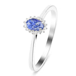 Tanzanite 0.25ct and Diamond 0.05ct Ring In 9k White Gold - All Diamond