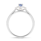 Tanzanite 0.25ct Diamond 0.03ct Cluster Ring 9k White Gold - All Diamond