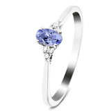 Tanzanite 0.25ct Diamond 0.03ct Cluster Ring 9k White Gold - All Diamond