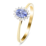 Tanzanite 0.40ct and Diamond 0.10ct Ring In 9K Yellow Gold - All Diamond