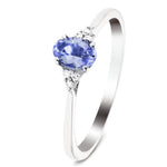 Tanzanite 0.50ct Diamond 0.04ct Cluster Ring 9k White Gold - All Diamond