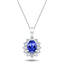 Tanzanite 1.30ct & 0.60ct G/SI Diamond Necklace in 18k White Gold - All Diamond