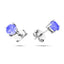Tanzanite Solitaire Earrings 0.90ct in 9k White Gold 5.0mm - All Diamond
