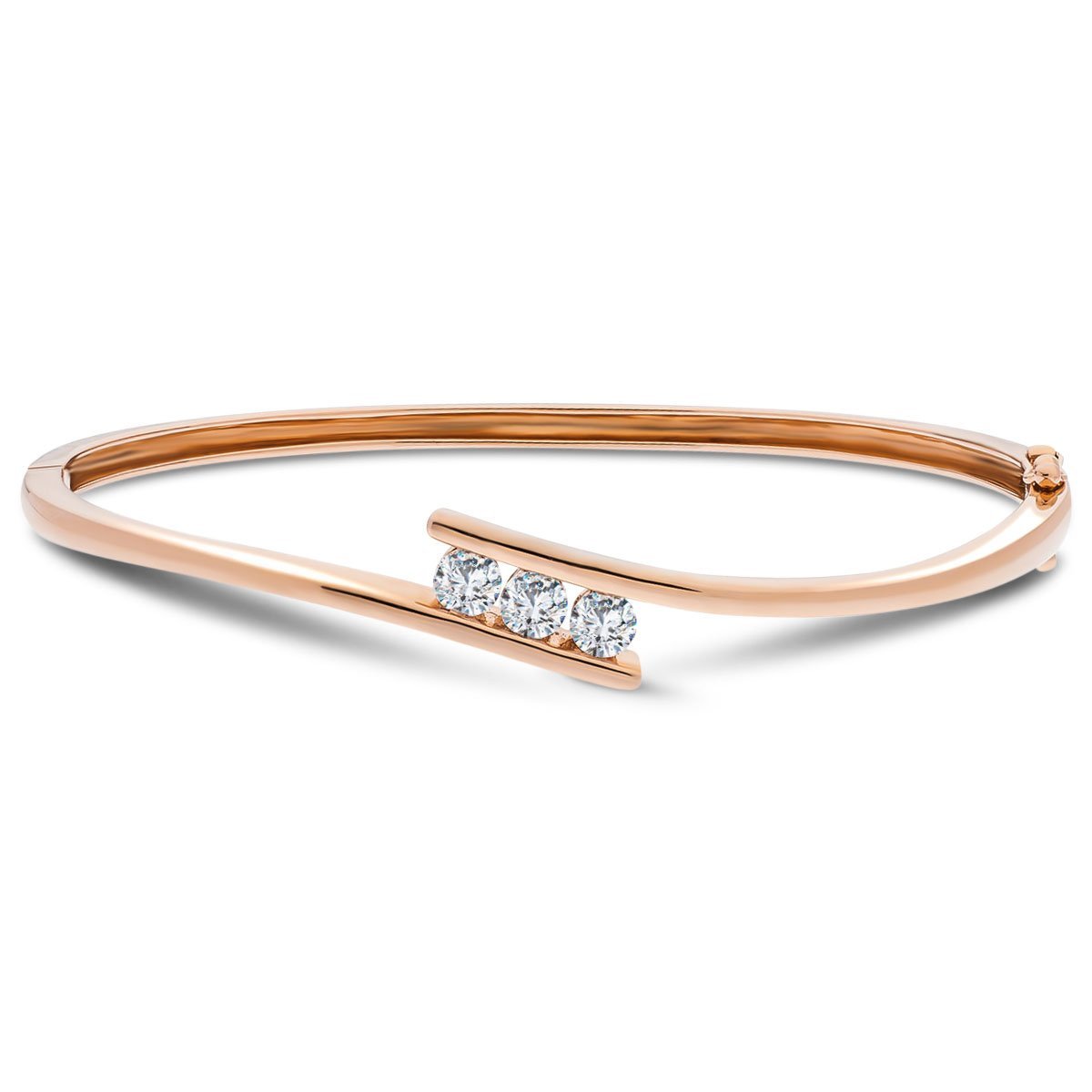 Tension Set Diamond Bangle 0.33ct G/SI Diamond in 18k Rose Gold - All Diamond