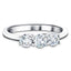 Three Stone Diamond Engagement Ring 0.50ct G/SI Quality 18k White Gold - All Diamond
