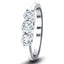 Three Stone Diamond Engagement Ring 1.00ct G/SI Quality 18k White Gold - All Diamond