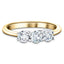 Three Stone Diamond Engagement Ring 1.50ct G/SI Quality 18k Yellow Gold - All Diamond