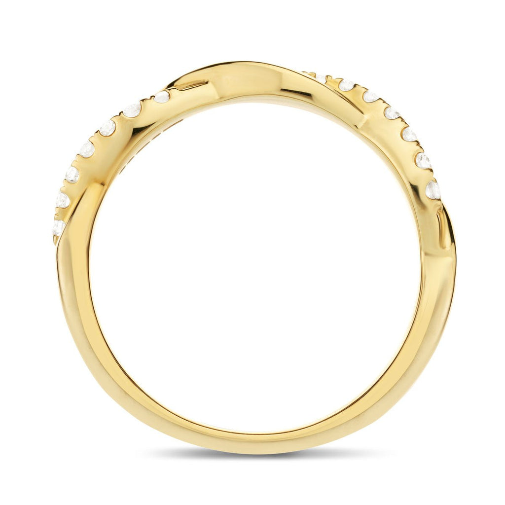 Twist Diamond Eternity Ring 0.15ct G/SI Quality in 9k Yellow Gold - All Diamond