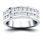 Two-Row Channel Half Eternity Diamond Ring 0.50ct 18k White Gold 5.0mm - All Diamond