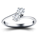 Two Stone Diamond Ring 0.45ct G/SI in 18k White Gold - All Diamond