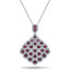 Vintage 2.60ct Ruby & 0.90ct Diamond Drop Necklace White Gold - All Diamond