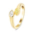 White and Yellow Pear Diamond 0.55ct Two Stone Ring in 18k Yellow Gold - All Diamond